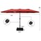 Costway 15 Ft Patio Double Sided Umbrella Outdoor Market Umbrella BeigeTanOrangeBurgundy